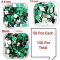 Pack oF 150 Mini Craft Mirrors, (50 Pcs Each )Square/Diamond & Round Shape, Mirror Mosaic Tiles for Crafts Projects, Decoration