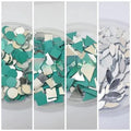 200 Pcs (50 Pcs Each) Round, Square & Triangle & Leaf Shape DIY Small Craft Mirrors