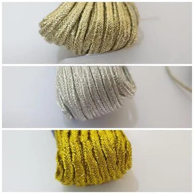 10 Yard Flat Metallic Soutache Braided CordFor Decoration & Clothing 3mm