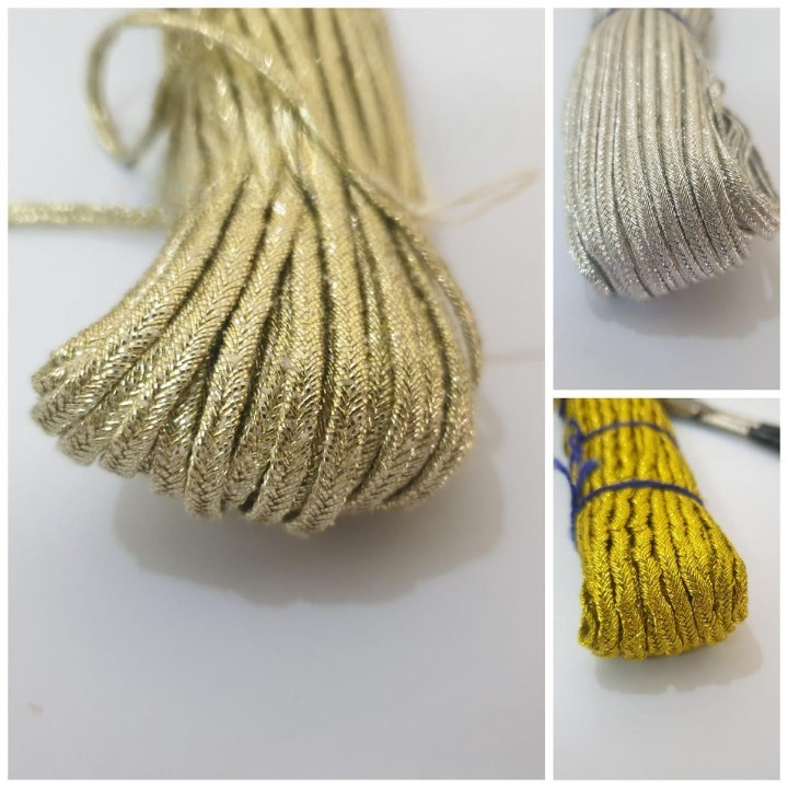 10 Yard Flat Metallic Soutache Braided CordFor Decoration & Clothing 3mm