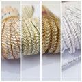 6 yard Flat Metallic Streachabale Braided Cord, 5 mm, DIY Crafts Gift Wrapping Clothing
