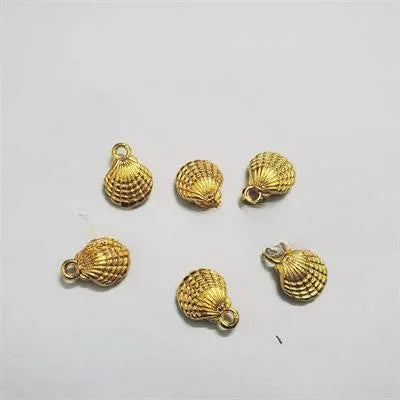6 Pcs Sea Shell Shape Metal Earring in Gold 10 mm