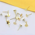 24 Pcs Stud, Flat Earrings Jewelry Making Findings Accessories