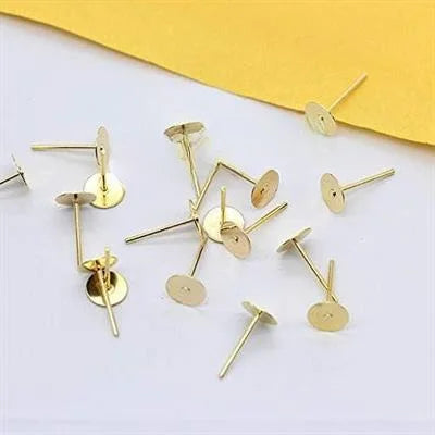 24 Pcs Stud, Flat Earrings Jewelry Making Findings Accessories
