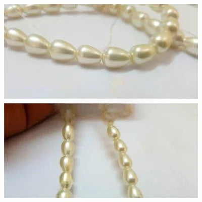 60 Pc Beautiful Color Tear Beads DIY, Art Craft off white 10mm