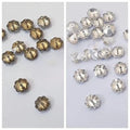 15 Pcs Faceeted Beads Flower Silver, Gold & Multicolor , 9 mm Beautiful Design, Beads Craft Supplies