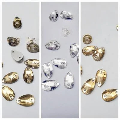 20 Pcs , Drop Crystal Beads, Crafts DIY in Silver/Gold/Smoke 12mm