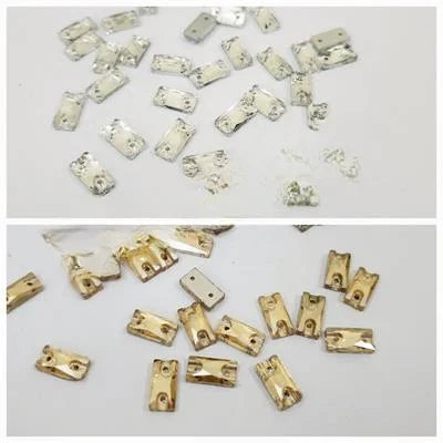 20 Pcs , Rectangle Crystal Faceted Beads, Crafts DIY (10mmx5mm)