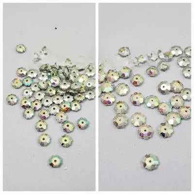 40pc Faceeted Beads Flower Multicolor Beautiful Design, Beads Craft Supplies , 6mm/8mm
