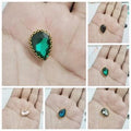 6 Pcs Colorful Tear Drop Glass Sew On Rhienstones with Golden Base Crystal