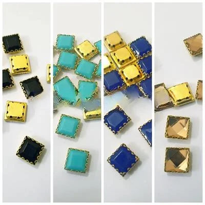 12 Pcs Square Plastic Beads 12cm in Various Colors