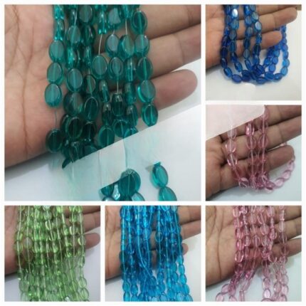 29 Pc Flat Oval Beads DIY, Art Craft In Various Colors, 1 cm In Various Colors