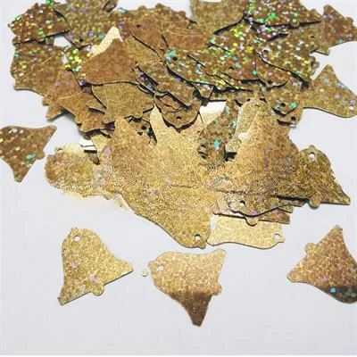 100 Pcs Bell Shaped Sitaray In Gold Color , Beautiful Design Loose Sequins Craft Supplies 1.6 cm