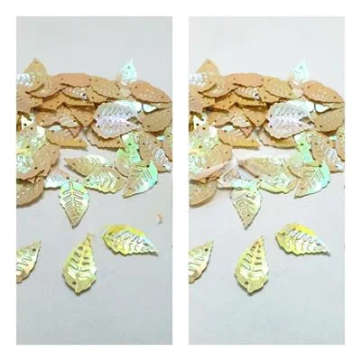 100 Pcs leaf Shape Sitaray In Skin Color , Beautiful Design Loose Sequins Craft Supplies 1.8 cm