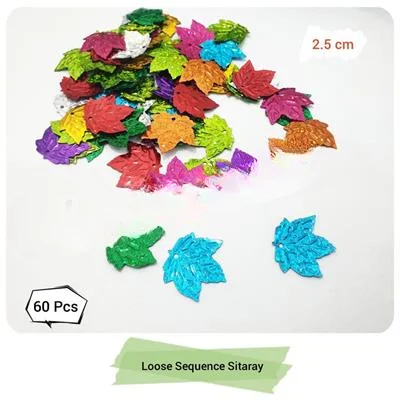 60 Pcs Leaf Style Sitaray in Multicolor , Beautiful Design Sitaray Craft Making