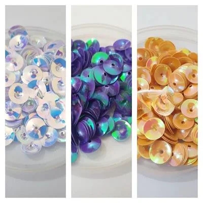 10gm Round Blue & Orange Colors, Beautiful Design, Loose Sequins Craft Supplies 10 mm