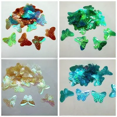 50 Pcs Butterfly Sitaray 3cm Size in Different Colors , Beautiful Design Sequins and Spangles Craft Supplies