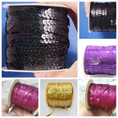 10 yards/Lot 5mm Colorful Loose Round Flat Sequins Laser Giltter Sequins for Crafts